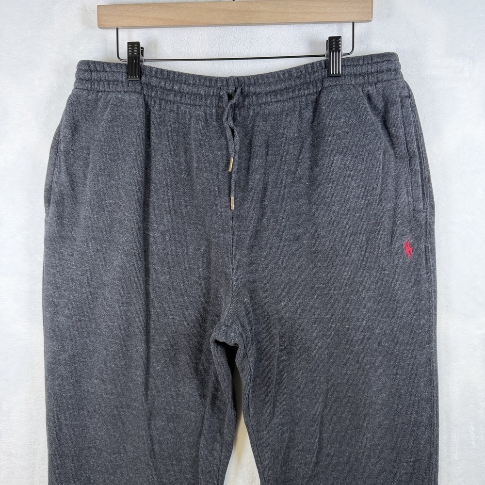 Polo Ralph Lauren Pants Mens Large Gray Red Pony Lounge Sweatpants